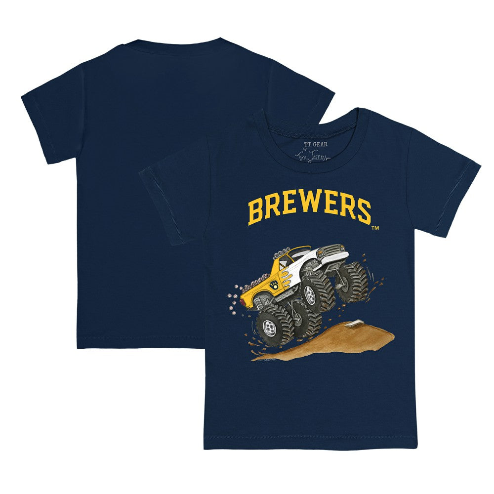 Milwaukee Brewers Tiny Turnip Youth Monster Truck T-Shirt - Navy