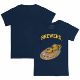 Milwaukee Brewers Tiny Turnip Youth Race Car T-Shirt - Navy