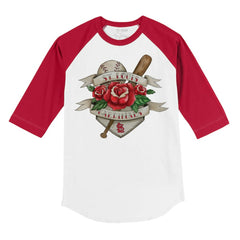 St. Louis Cardinals Tiny Turnip Youth Tattoo Rose 3/4-Sleeve Raglan T-Shirt - White/Red
