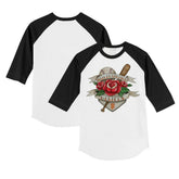 San Francisco Giants Tiny Turnip Youth Tattoo Rose 3/4-Sleeve Raglan T-Shirt - White/Black