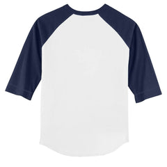 Detroit Tigers Tiny Turnip Youth Triceratops 3/4-Sleeve Raglan T-Shirt - White/Navy