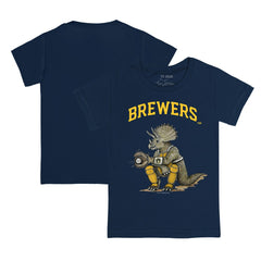 Milwaukee Brewers Tiny Turnip Youth Triceratops T-Shirt - Navy