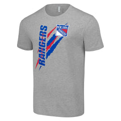 New York Rangers Starter Color Scratch T-Shirt Heather Gray