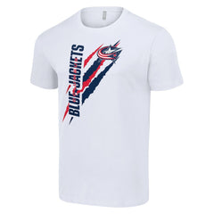 Columbus Blue Jackets Starter Color Scratch T-Shirt White