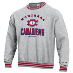 Montreal Canadiens Champion Reverse Weave Yarn Dye Pullover Sweatshirt Heather Gray