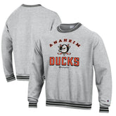 Anaheim Ducks Champion Reverse Weave Yarn Dye Pullover Sweatshirt Heather Gray