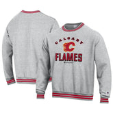 Calgary Flames Champion Reverse Weave Yarn Dye Pullover Sweatshirt Heather Gray