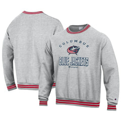 Columbus Blue Jackets Champion Reverse Weave Yarn Dye Pullover Sweatshirt Heather Gray