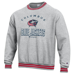 Columbus Blue Jackets Champion Reverse Weave Yarn Dye Pullover Sweatshirt Heather Gray