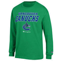 Vancouver Canucks Champion Long-Sleeve Jersey T-Shirt Green