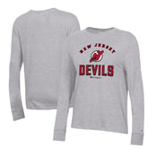 New Jersey Devils Champion Women's Core Long Sleeve T-Shirt Heather Gray