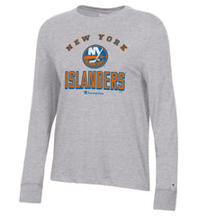New York Islanders Champion Women's Core Long Sleeve T-Shirt Heather Gray