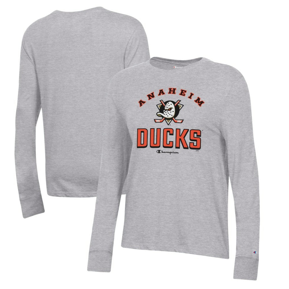 Anaheim Ducks Champion Women's Core Long Sleeve T-Shirt Heather Gray