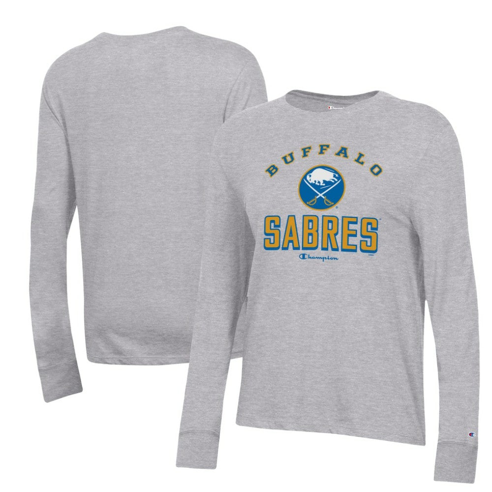 Buffalo Sabres Champion Women's Core Long Sleeve T-Shirt Heather Gray