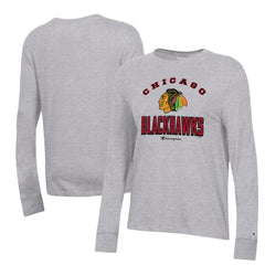 Chicago Blackhawks Champion Women's Core Long Sleeve T-Shirt Heather Gray