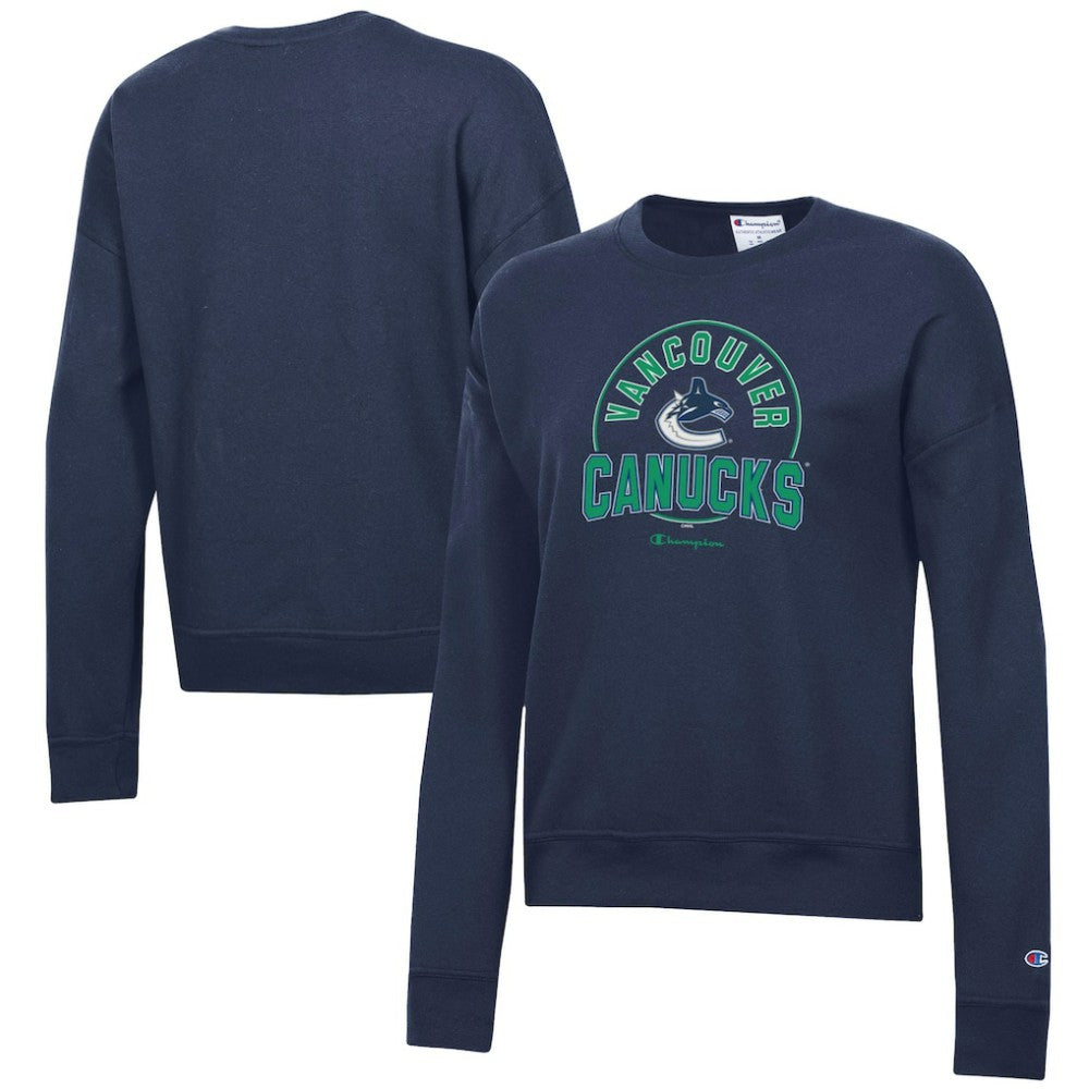 Vancouver Canucks Champion Women's Powerblend Pullover Sweatshirt Navy