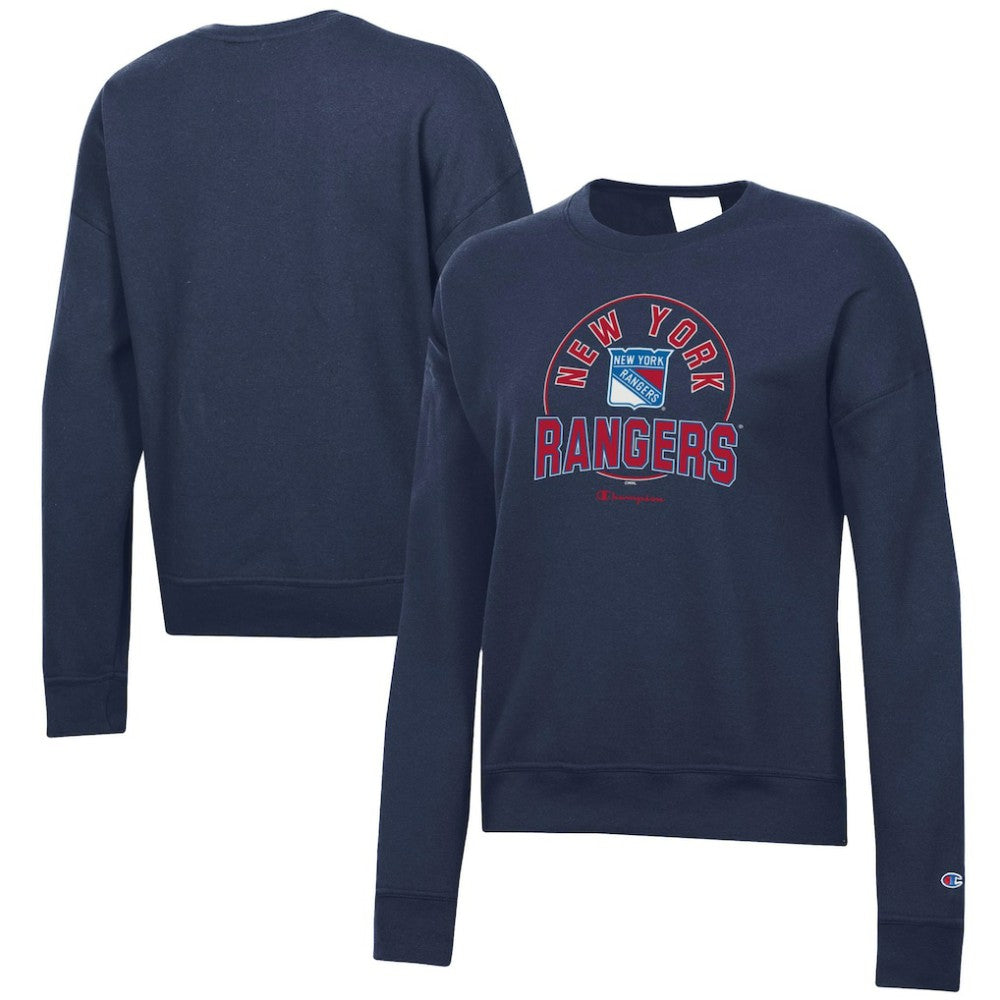New York Rangers Champion Women's Powerblend Pullover Sweatshirt Navy