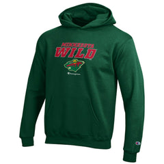 Minnesota Wild Champion Youth Eco Powerblend Pullover Hoodie Hunter Green