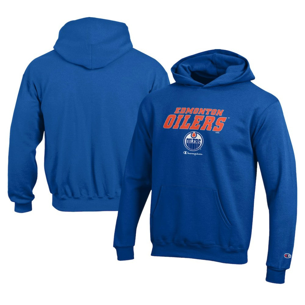 Edmonton Oilers Champion Youth Eco Powerblend Pullover Hoodie Royal