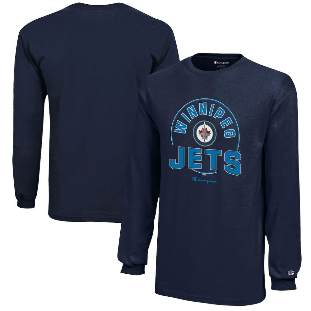 Winnipeg Jets Champion Youth Long-Sleeve Jersey T-Shirt Navy