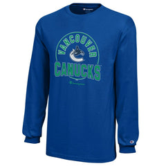 Vancouver Canucks Champion Youth Long-Sleeve Jersey T-Shirt Royal