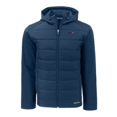 New England Patriots Cutter & Buck Americana Evoke Hybrid Eco Softshell Recycled Full-Zip Hooded Jacket - Navy on sale