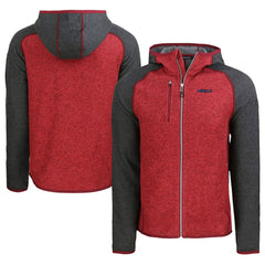 San Francisco 49ers Cutter & Buck Americana Mainsail Full-Zip Hooded Jacket - Heather Scarlet/Heather Charcoal sale