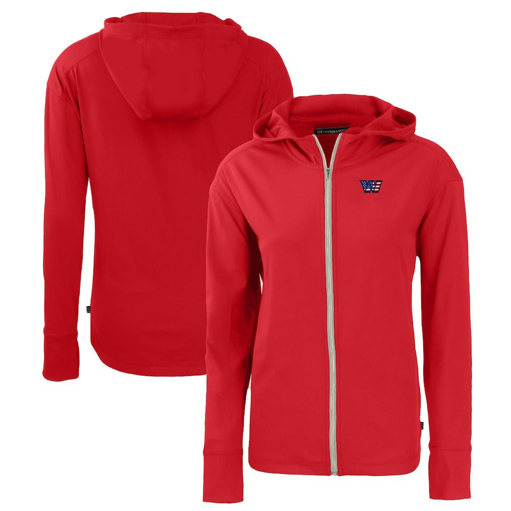 Washington Commanders Cutter & Buck Women's Daybreak Eco Recycled Full-Zip Hoodie - Red online