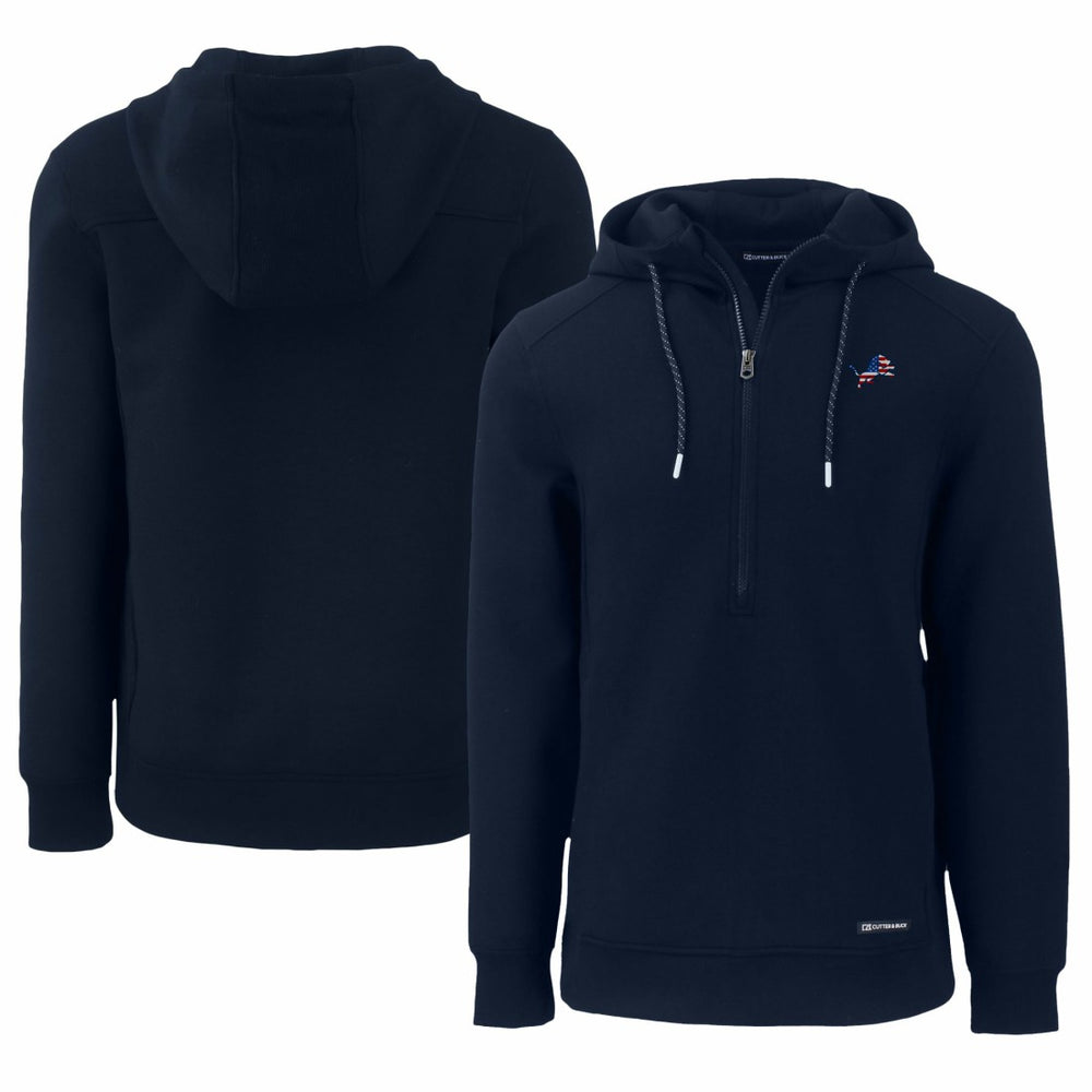 Detroit Lions Cutter & Buck Americana Roam Eco Half-Zip Recycled Pullover Hoodie - Navy outlet