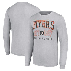 Philadelphia Flyers Starter Retro Graphic Long Sleeve Crew T-Shirt Heather Gray