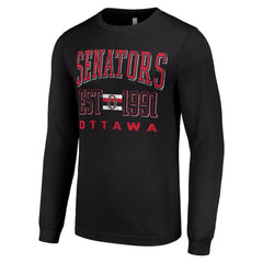 Ottawa Senators Starter Retro Graphic Long Sleeve Crew T-Shirt Black