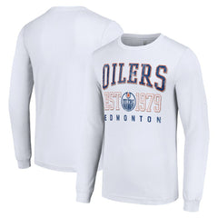 Edmonton Oilers Starter Retro Graphic Long Sleeve Crew T-Shirt White