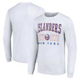 New York Islanders Starter Retro Graphic Long Sleeve Crew T-Shirt White