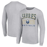 Buffalo Sabres Starter Retro Graphic Long Sleeve Crew T-Shirt Heather Gray
