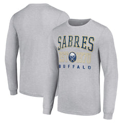 Buffalo Sabres Starter Retro Graphic Long Sleeve Crew T-Shirt Heather Gray