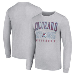 Colorado Avalanche Starter Logo Graphic Long Sleeve T-Shirt Heather Gray