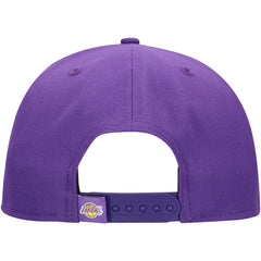 Los Angeles Lakers Oversized Puff Print Logo Golfer Snapback Hat - Purple | New Era discount