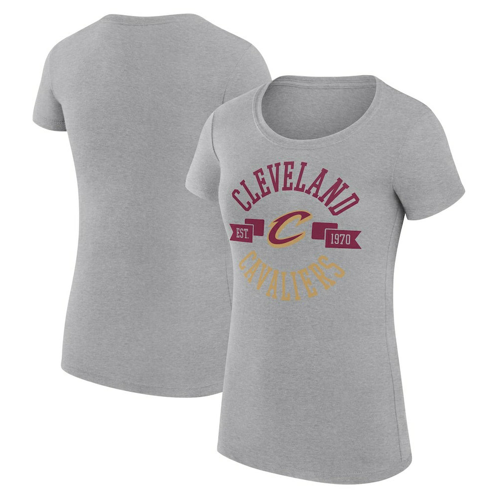 Cleveland Cavaliers G-III 4Her by Carl Banks Women's Super-Slim Fit Lightweight Large City Logo T-Shirt sale - Heather Gray outlet