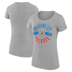 Oklahoma City Thunder G-III 4Her by Carl Banks Women's Super-Slim Fit Lightweight Large City Logo T-Shirt - Heather Gray for sale