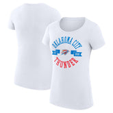 Oklahoma City Thunder G-III 4Her by Carl Banks Women's Super-Slim Fit Lightweight Large City Logo T-Shirt - White cheap