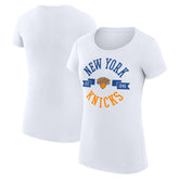 New York Knicks G-III 4Her by Carl Banks Women's Super-Slim Fit Lightweight Large City Logo T-Shirt - White shop
