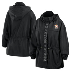 Houston Astros WEAR by Erin Andrews Women's Full-Zip Windbreaker Hoodie Jacket - Black