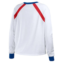 Atlanta Braves WEAR by Erin Andrews Women's Raglan Long Sleeve T-Shirt - White