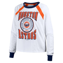 Houston Astros WEAR by Erin Andrews Women's Raglan Long Sleeve T-Shirt - White
