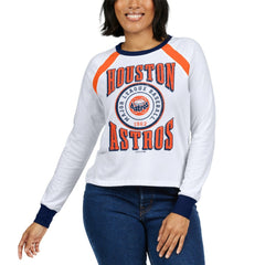 Houston Astros WEAR by Erin Andrews Women's Raglan Long Sleeve T-Shirt - White