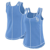 Tampa Bay Rays WEAR by Erin Andrews Women's Contrast Stitch Tank Top - Light Blue