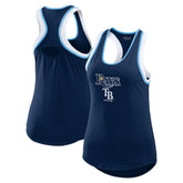 Tampa Bay Rays WEAR by Erin Andrews Women's Colorblock Racerback Tank Top - Navy