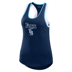 Tampa Bay Rays WEAR by Erin Andrews Women's Colorblock Racerback Tank Top - Navy