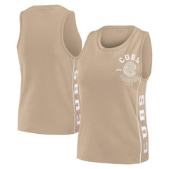 Chicago Cubs WEAR by Erin Andrews Women's Tonal Tank Top - Tan