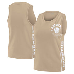Milwaukee Brewers WEAR by Erin Andrews Women's Tonal Tank Top - Tan